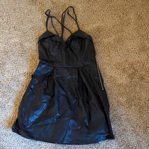 Pleather skater dress